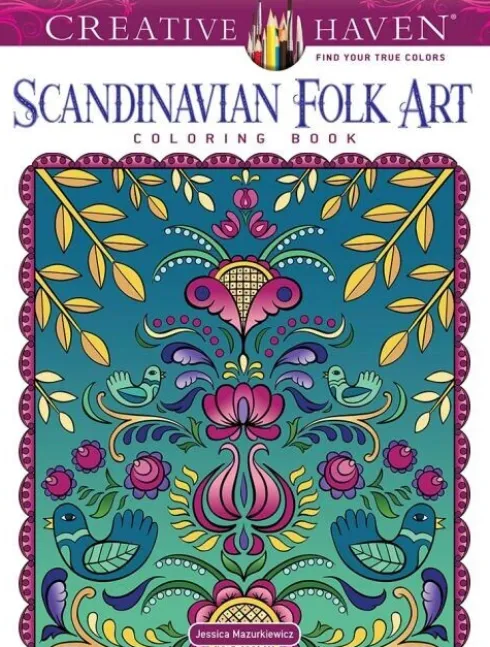 Scandinavian Folk Art Coloring Book