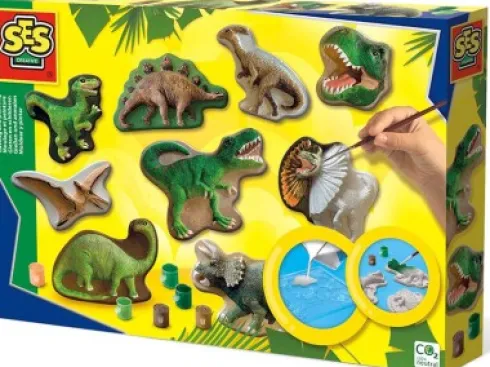 Ses Creative - Støb Og Mal Sæt Til Børn - Dinosaurer