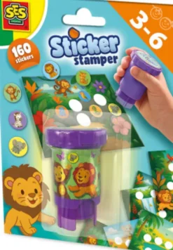 Ses Creative - Stempel Med Klistermærker - Jungledyr