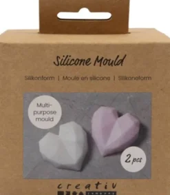 Silikoneform - Facethjerte - H 2 CM - L 6 CM - B 5,8 CM - 2Stk