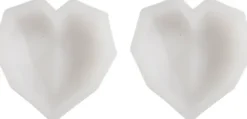 Silikoneform - Facethjerte - H 2 CM - L 6 CM - B 5,8 CM - 2Stk