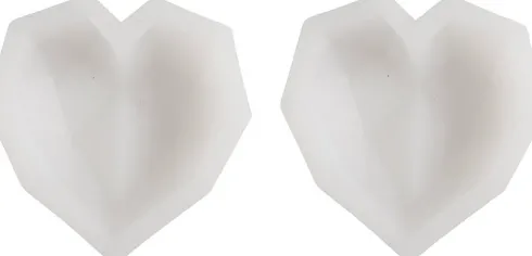 Silikoneform - Facethjerte - H 2 CM - L 6 CM - B 5,8 CM - 2Stk