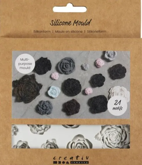 Silikoneform - Roser - H 0,5-1 CM - L 0,8-4 CM - 1 Stk