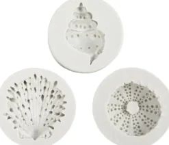 Silikoneform - Søpindsvin - Konkylie - Musling - H 1,5-2 CM - Ø 3,5-6 CM - 3Stk
