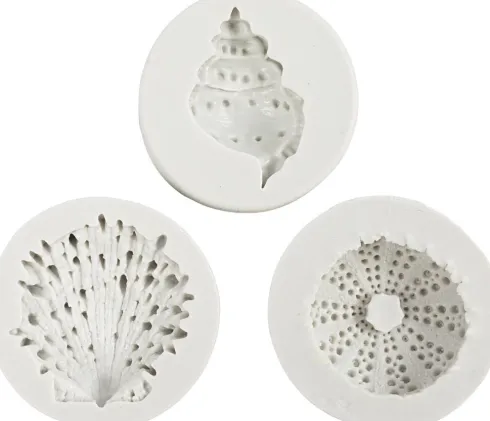 Silikoneform - Søpindsvin - Konkylie - Musling - H 1,5-2 CM - Ø 3,5-6 CM - 3Stk