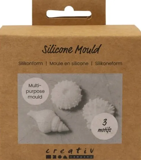 Silikoneform - Søpindsvin - Konkylie - Musling - H 1,5-2 CM - Ø 3,5-6 CM - 3Stk