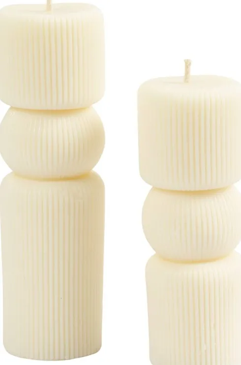 Silikoneform Til Lys Og Andet - Rillet Cylinder - 2 Stk
