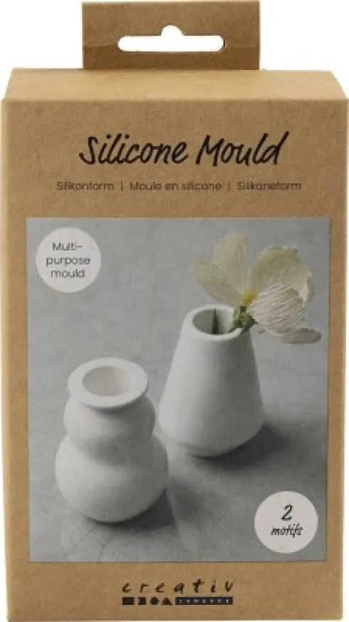 Silikoneform - Vase Og Lysestage - H 7,5 CM - Ø 5,5 CM - Mat Transparent - 2 Stk