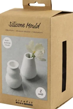 Silikoneform - Vase Og Lysestage - H 7,5 CM - Ø 5,5 CM - Mat Transparent - 2 Stk