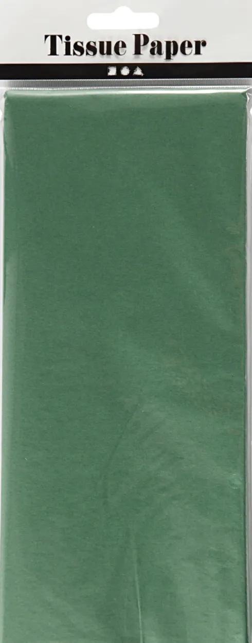 Silkepapir - 50X70 CM - 14 G - Grøn - 10 Ark