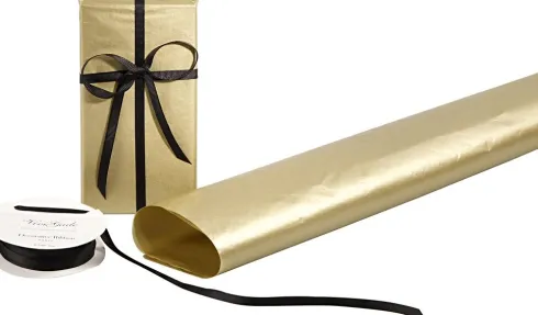 Silkepapir - 50X70 CM - 14 G - Guld - 25 Ark