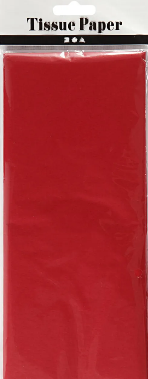 Silkepapir - 50X70 CM - 14 G - Rød - 10 Ark