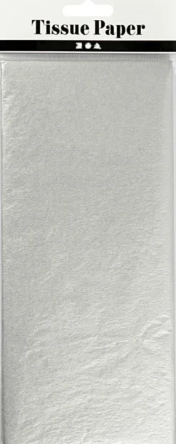 Silkepapir - 50X70 CM - 14 G - Sølv - 6 Ark