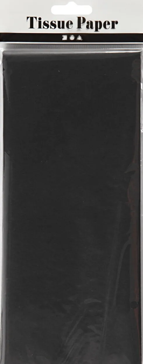 Silkepapir - 50X70 CM - 14 G - Sort - 10 Ark