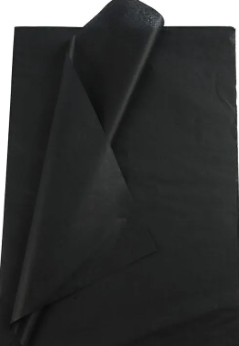 Silkepapir - 50X70 CM - 14 G - Sort - 25 Ark