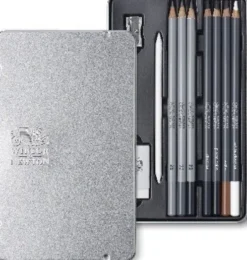 Skitsesæt Med Blyanter Og Tilbehør - Studio Collection - Winsor & Newton - 10 Dele