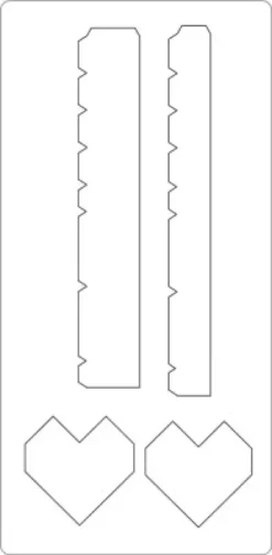 Skæreskabelon - Hjerteboks - Str. 15,2X30,37 CM - Tykkelse 15 MM - 1 Stk