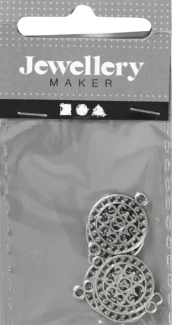 Smykkevedhæng - Ø 14 MM - Hulstr. 1,2 MM - Forsølvet - 5 Stk