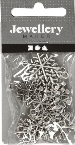 Snefnug Med Øje - H 20 MM - Hulstr. 1,5 MM - Antik Sølv - 18 Assorterede