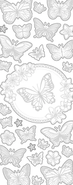 Sommerfugle Klistermærker - Sølv