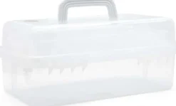 Sortimentskasse Med 2 Hylder - Klar Plast - 31X14,2X17,5 CM