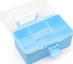 Sortimentskasse Med Indsats - Lys Blå Plast - 25,5X13,5X14,5 CM