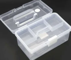 Sortimentskasse Med Indsats - Klar Plast - 25,5X13,5X14,5 CM