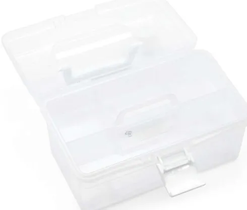 Sortimentskasse Med Indsats - Klar Plast - 25,5X13,5X14,5 CM