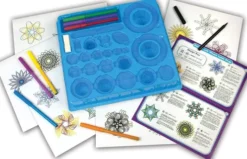 Spirograph Sæt - Spiral Tegnesæt Med Tusser - 30+ Dele