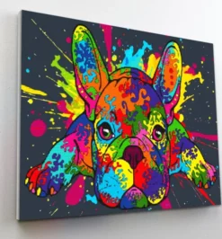 Splat Planet - Diamond Painting - Lærred - Fransk Bulldog - 30X40 CM