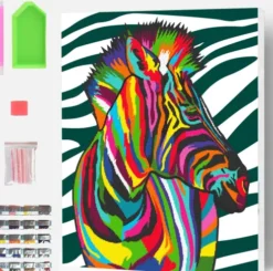 Splat Planet - Diamond Painting - Lærred - Zebra - 30X40 CM
