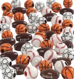 Sportsperler - Str. 11-15 MM - Hulstr. 3-4 MM - Assorterede Farver - 45 G