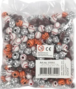 Sportsperler - Str. 11-15 MM - Hulstr. 3-4 MM - Assorterede Farver - 270 G
