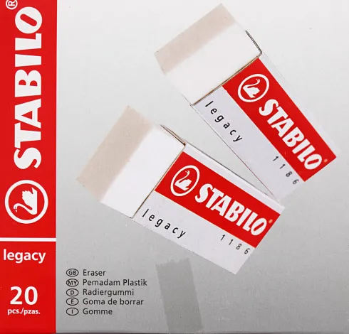 Stabilo Viskelæder - H 1 CM - L 6,3 CM - B 2,3 CM - Hvid - 20 Stk