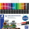 Staedtler - 18 Double-Ended Permanent Pens - Tusser Sæt