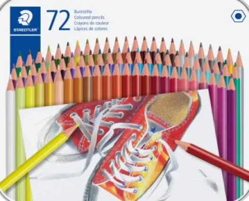 Staedtler - Farveblyanter I Metalboks - 72 Stk