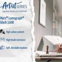 Staedtler - Mars Lumograph Black - 6 Blyanter - Artist Series - Sort