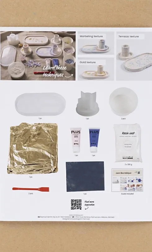 Start DIY Kit Resin Støbning - Lysestager Og Fade - Blå - Lys Pink - Hvid
