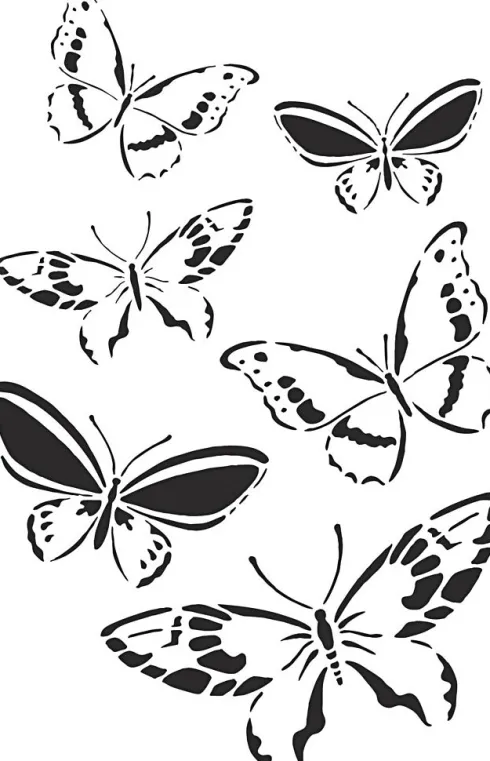 Stencil - Sommerfugle - A4 - 210X297 MM - 1 Stk
