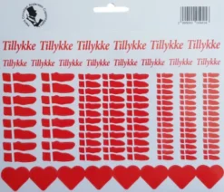 Stickers A5 144 Assorterede Flag - Hjerter Med M - Scanseason