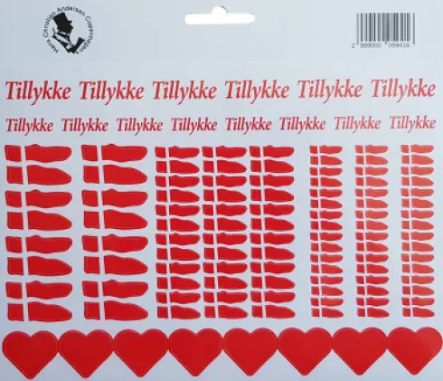 Stickers A5 144 Assorterede Flag - Hjerter Med M - Scanseason