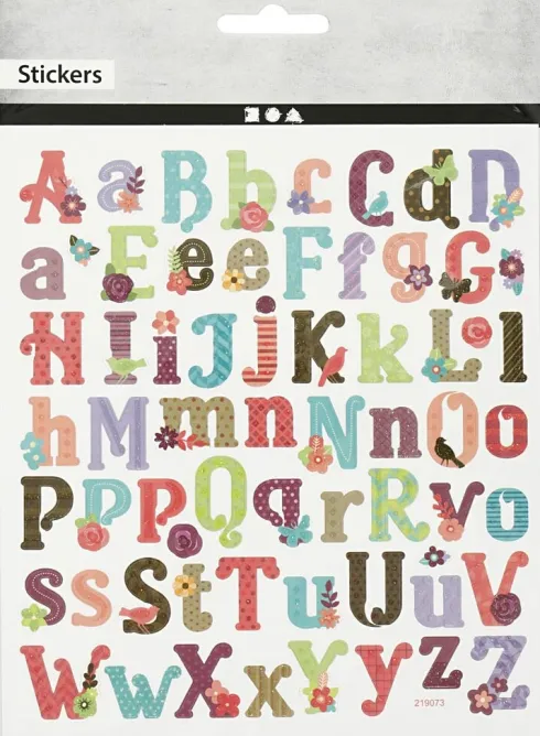 Stickers - Alfabet - Ark 15X16,5 CM - 1 Ark