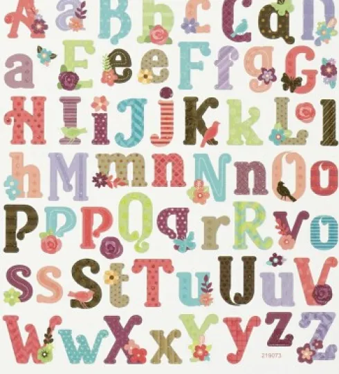 Stickers - Alfabet - Ark 15X16,5 CM - 1 Ark