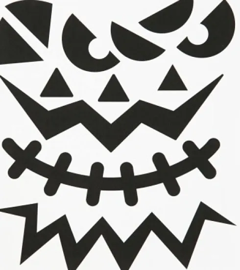 Stickers - Halloween - Store Ansigter - Ark 15X16,5 CM - 1 Ark