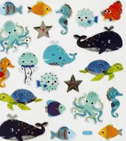 Stickers - Havets Dyr - Ark 15X16,5 CM - 1 Ark