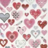 Stickers - Hjerter - Ark 15X16,5 CM - 1 Ark