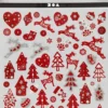 Stickers - Jul - Ark 15X16,5 CM - Rød - Hvid - 1 Ark