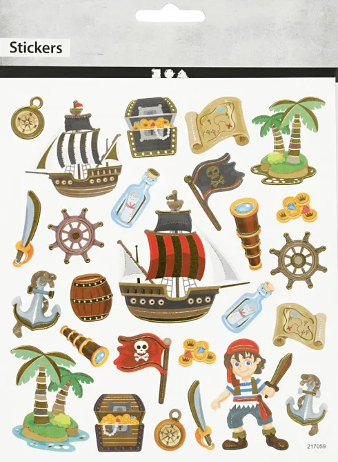 Stickers - Pirater - Ark 15X16,5 CM - 1 Ark