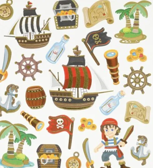 Stickers - Pirater - Ark 15X16,5 CM - 1 Ark