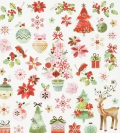 Stickers - Romantisk Jul - Ark 15X16,5 CM - 1 Ark